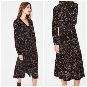 Boden Elsie Midi Dress - Black Random Spot - 4P - NWOT
